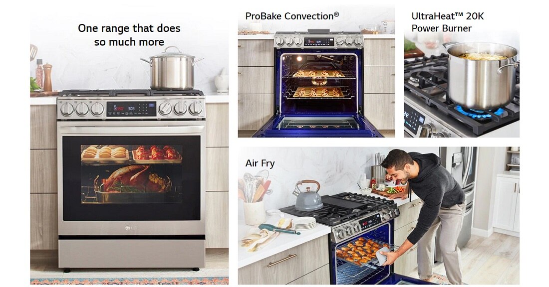 LG Electronics 6.3 cu. ft. Slide-in Gas Range with EasyClean, Instaview